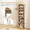 Natural 7-Tier Shoe Tower MDF Vertical Storage Rack for Shoes & Home Organization